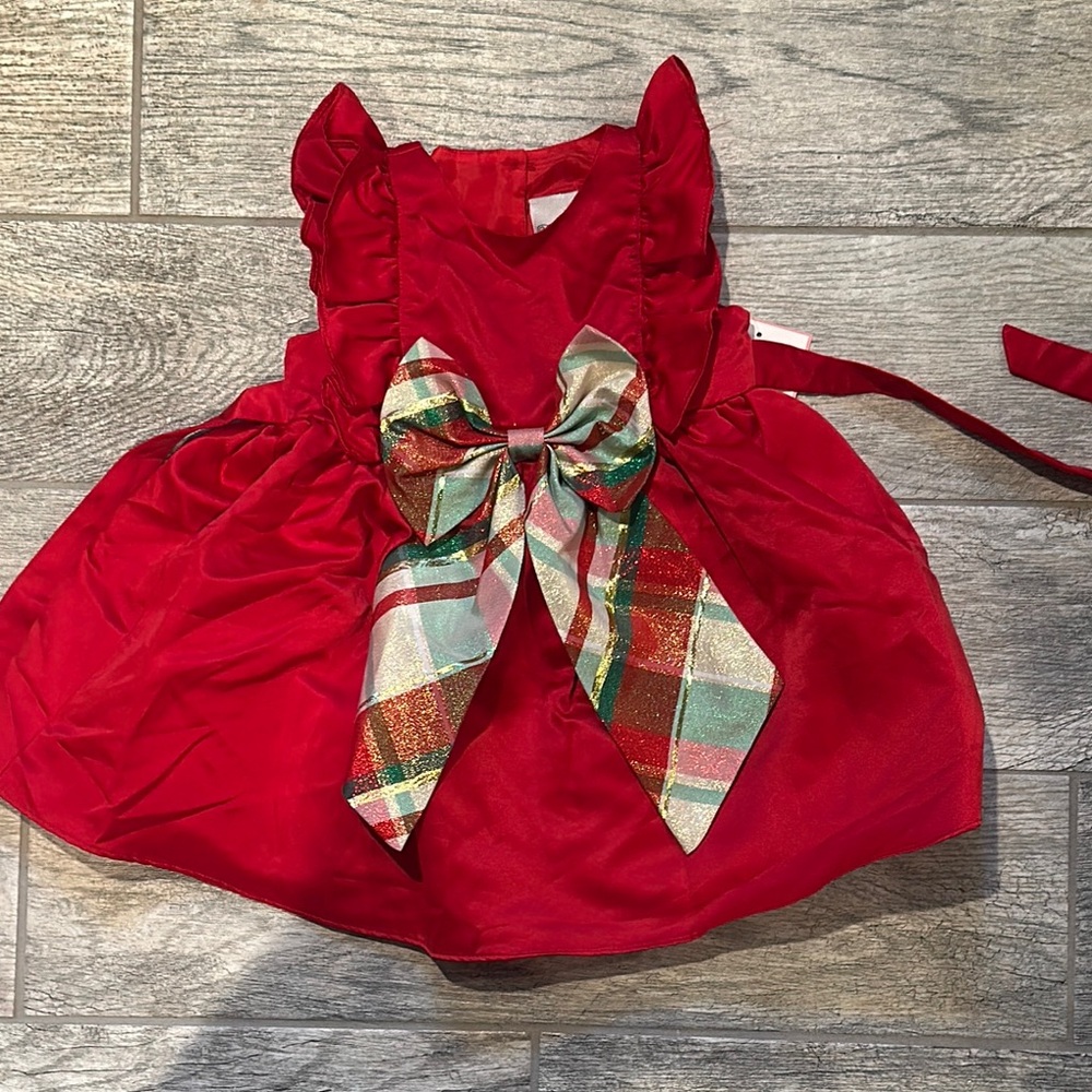 Red Dress with Plaid Bow